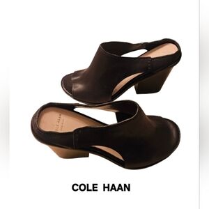 Cole Haan Black Peep Toe Shoes sz 9.5
